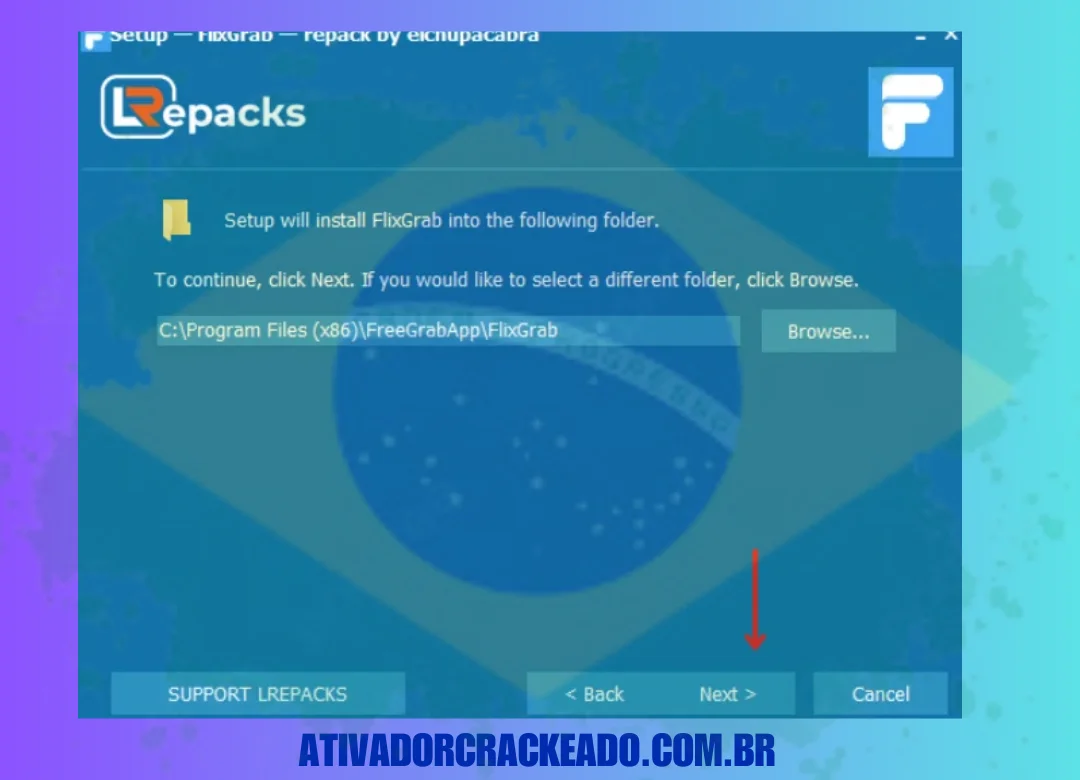 Então, se você quiser selecionar o local de instalação, clique em Procurar, caso contrário, clique em Avançar.