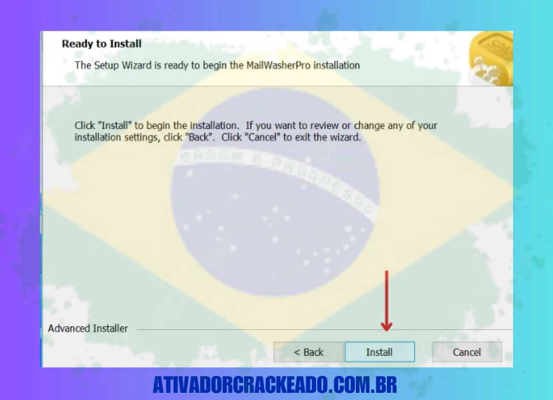 O programa está pronto para ser instalado, clique em Instalar para continuar.