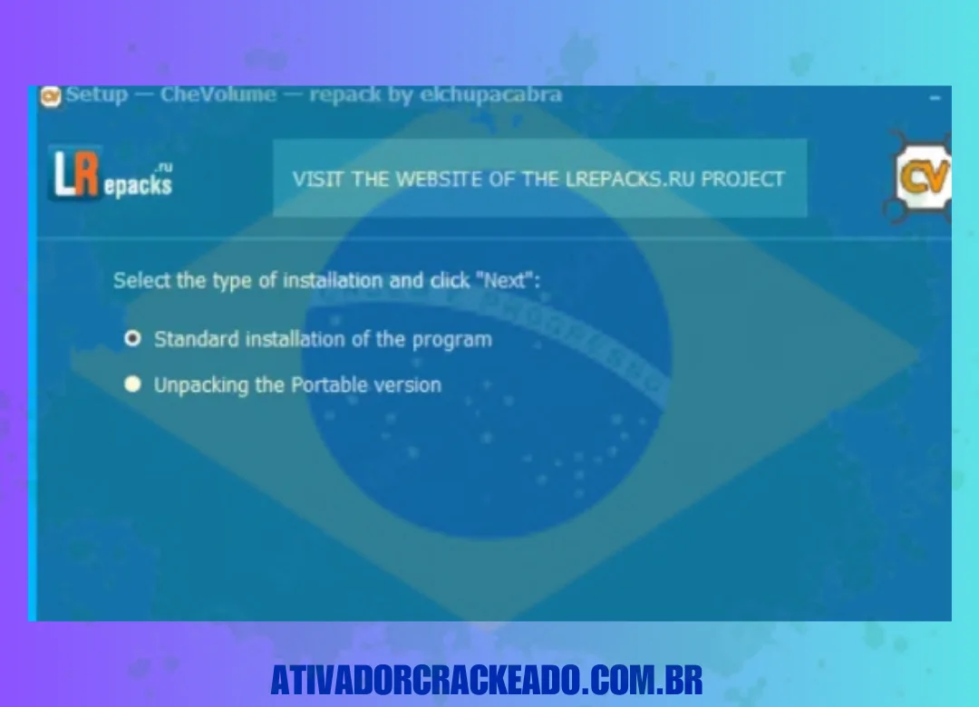 Primeiro, selecione o tipo de instalação e clique em Avançar.