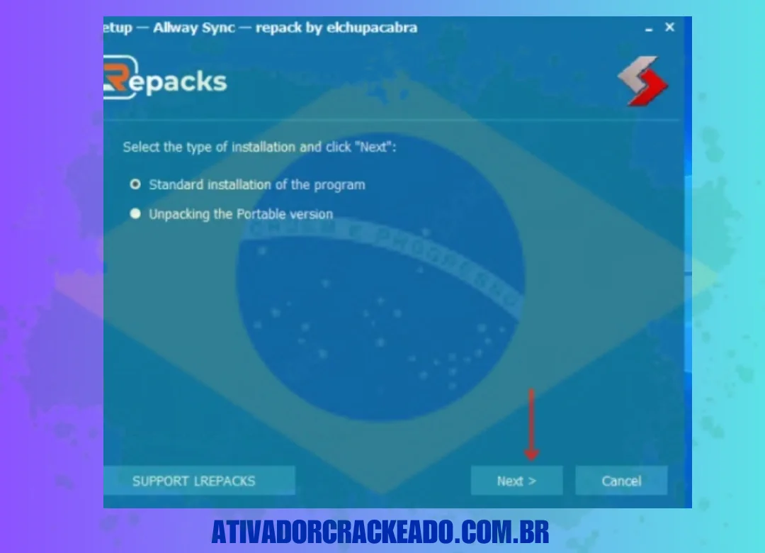 Primeiro, selecione o tipo de instalação e clique em Avançar. (1)