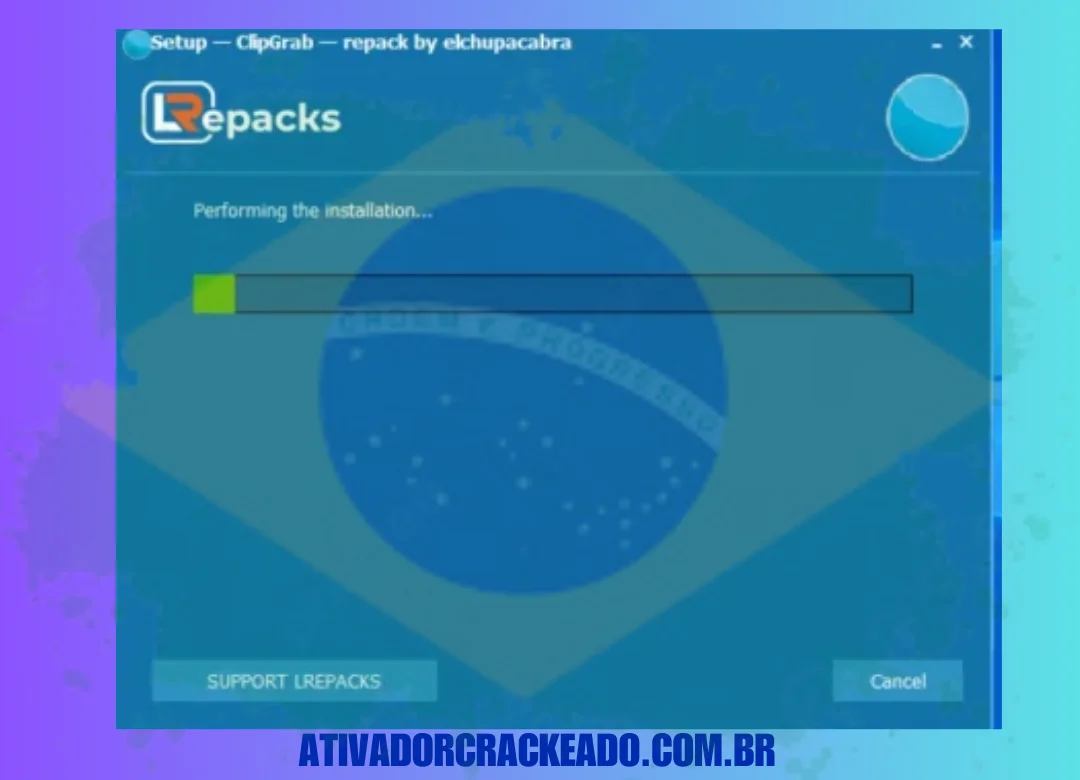 A instalação foi iniciada, aguarde um momento.