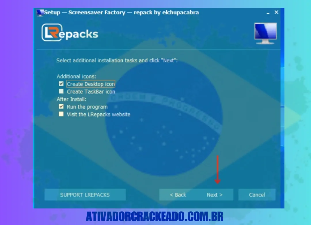 Em seguida, selecione as tarefas de instalação necessárias e clique em Avançar.