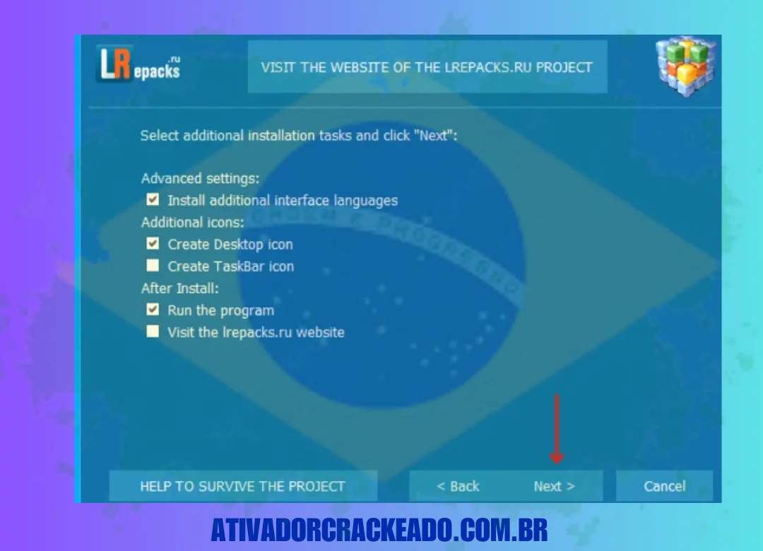 Em seguida, selecione tarefas de instalação adicionais conforme sua necessidade e clique em Avançar.