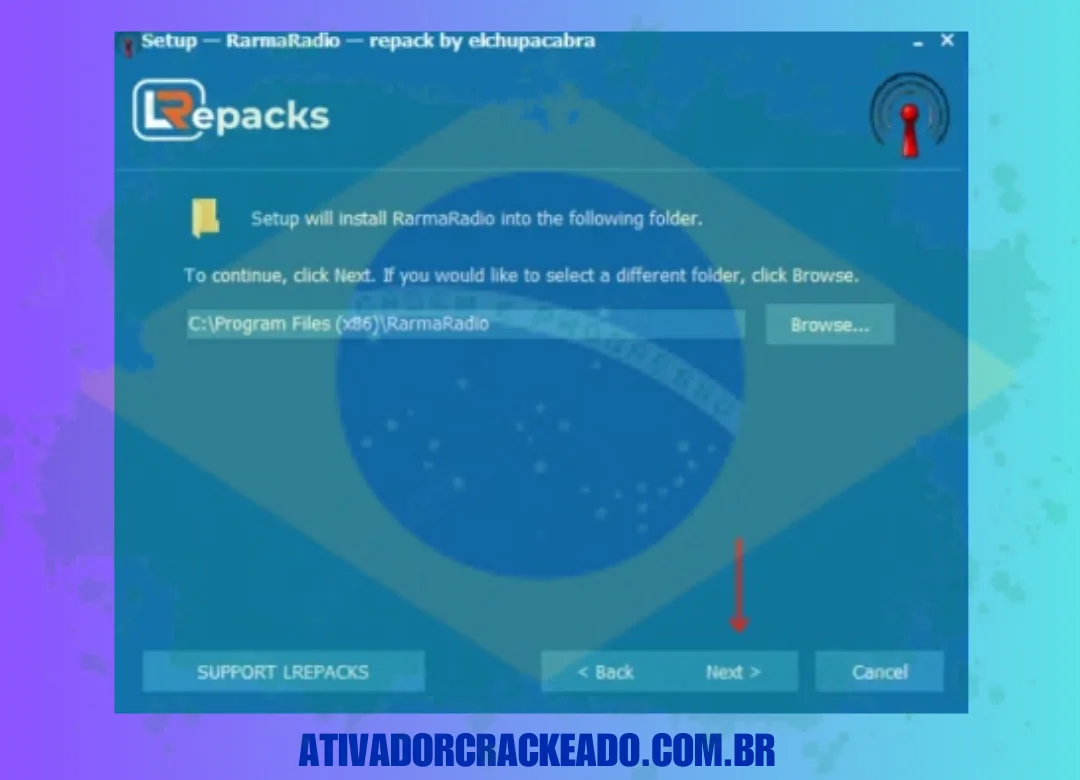 Então, se você quiser selecionar o local de instalação, clique em Procurar, caso contrário, clique em Avançar.