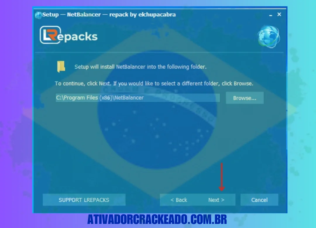 Então, se você quiser selecionar o local de instalação, clique em Procurar, caso contrário, clique em Avançar.