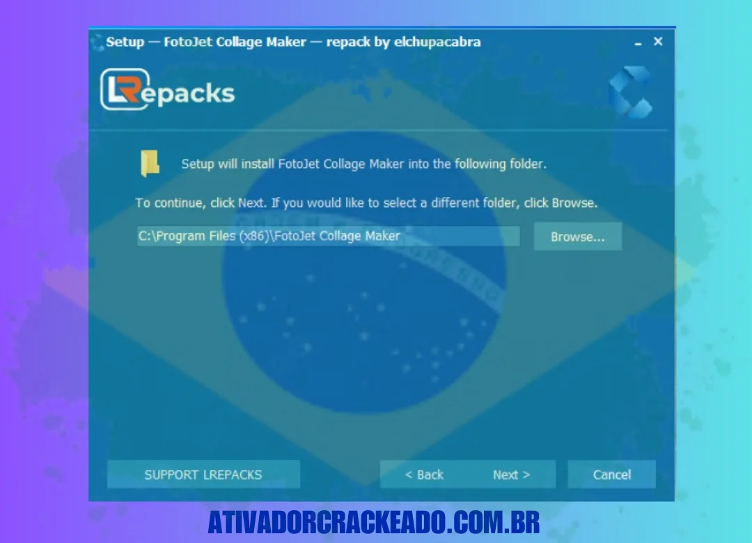 Então, se você quiser selecionar o local de instalação, clique em Procurar, caso contrário, clique em Avançar.