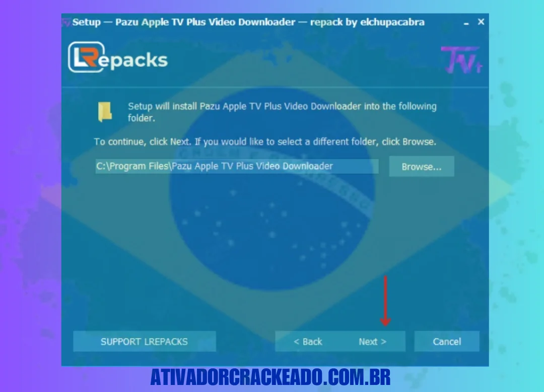 Então, se você quiser selecionar o local de instalação, clique em Procurar, caso contrário, clique em Avançar.