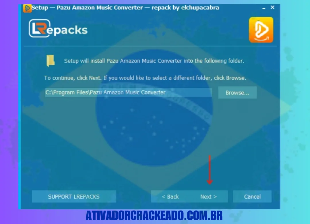 Então, se você quiser selecionar o local de instalação, clique em Procurar, caso contrário, clique em Avançar.