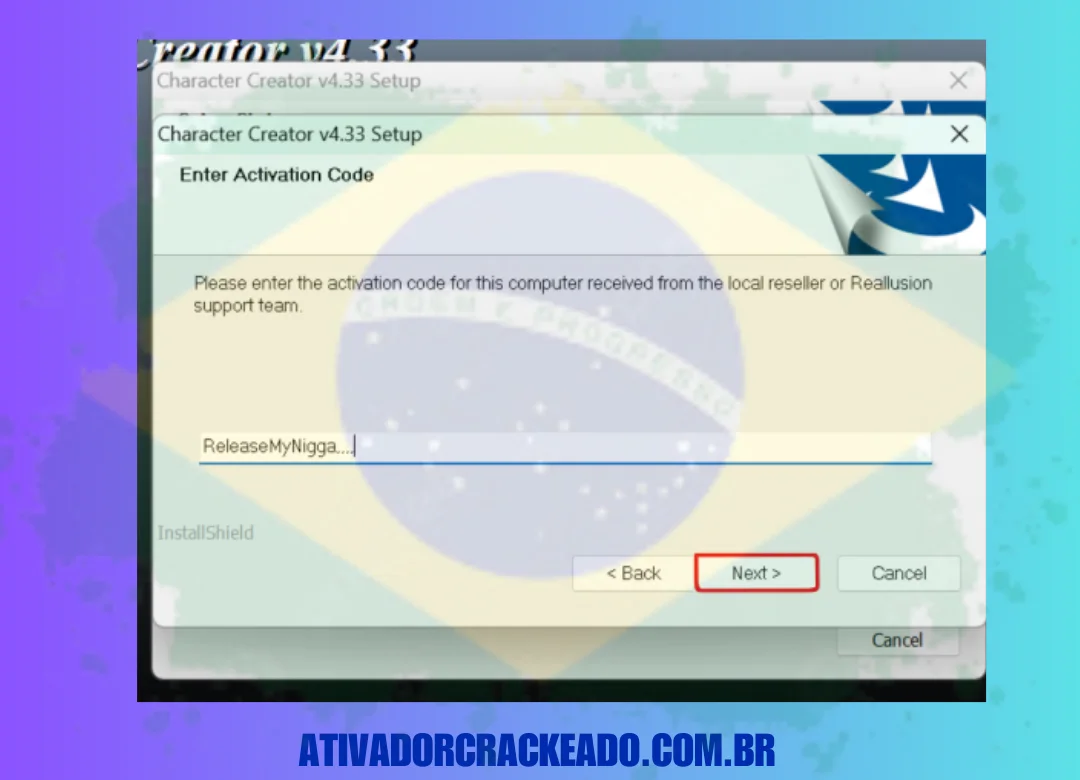 ele perguntar se você tem um código de ativação, clique em Sim.