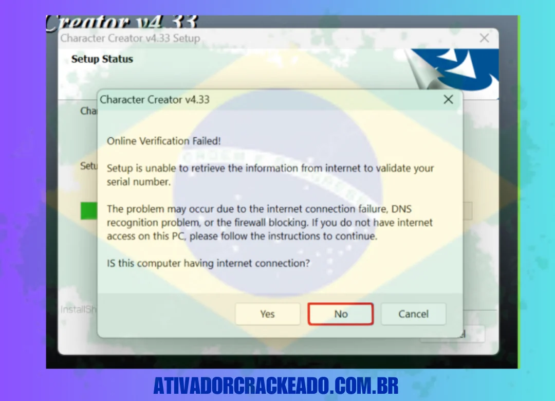 mas não altere o nome do computador. Quando perguntado se o