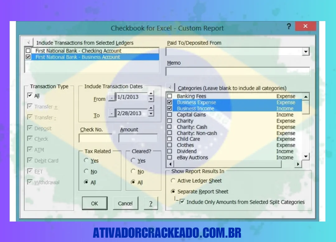 Como Instalar o Checkbook For Excel em Português Licença Vitalícia