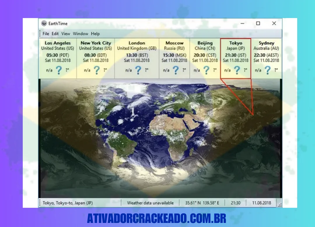 Como Instalar o EarthTime em Português Licença Vitalícia