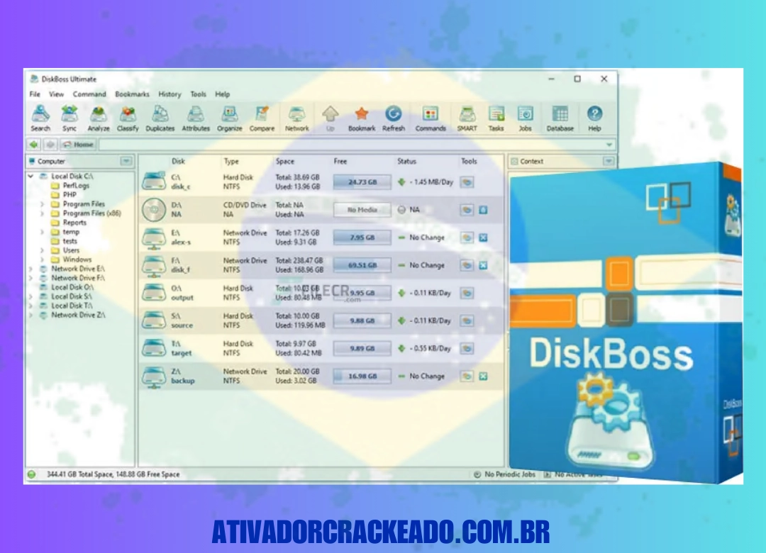 Vantagens do DiskBoss Pro Não Requer Ativação