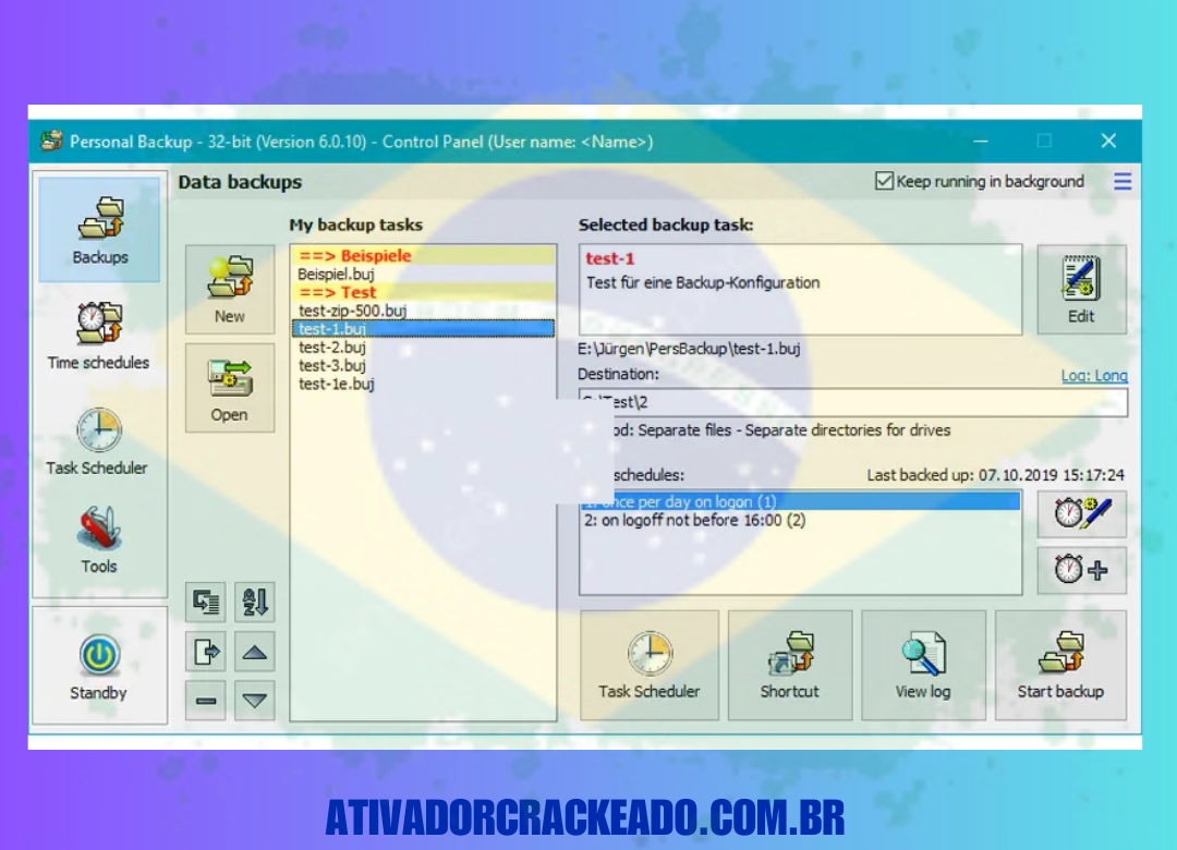 Vantagens do Personal Backup Não Requer Ativação