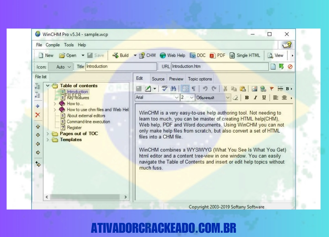 Vantagens do Softany WinCHM Pro Não Requer Ativação