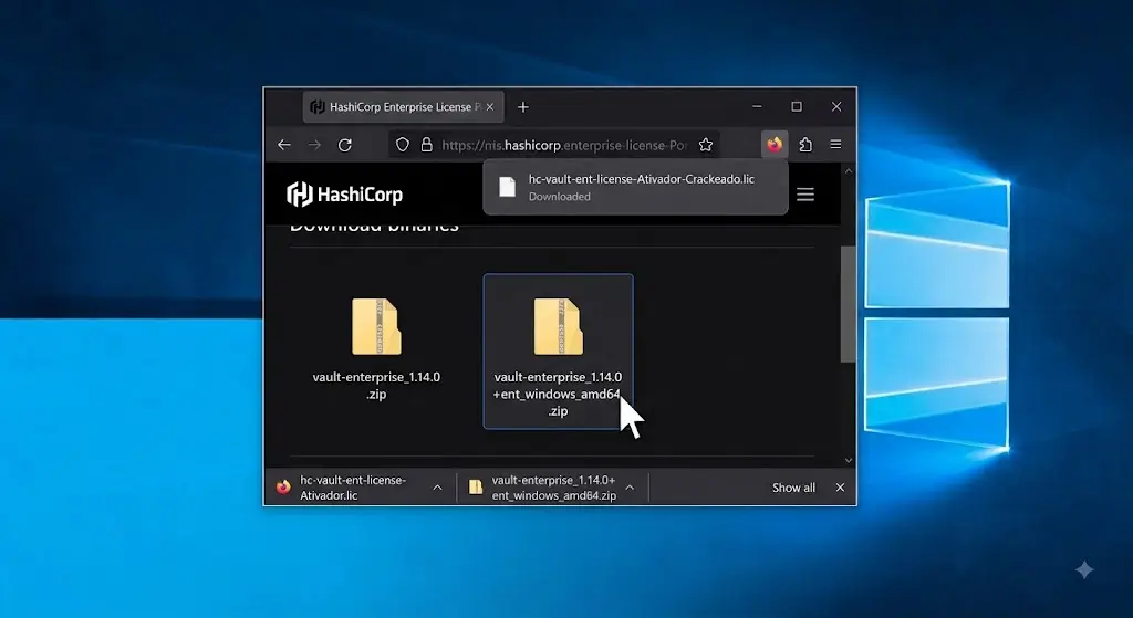 Faça o download do arquivo de instalação do Vault Enterprise
