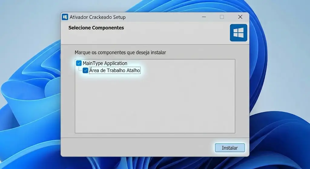 Clique em "Instalar" e aguarde o carregamento completo