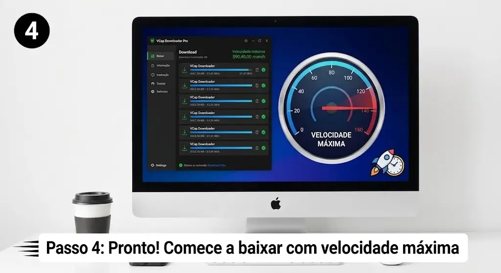 Comece a baixar com velocidade máxima
