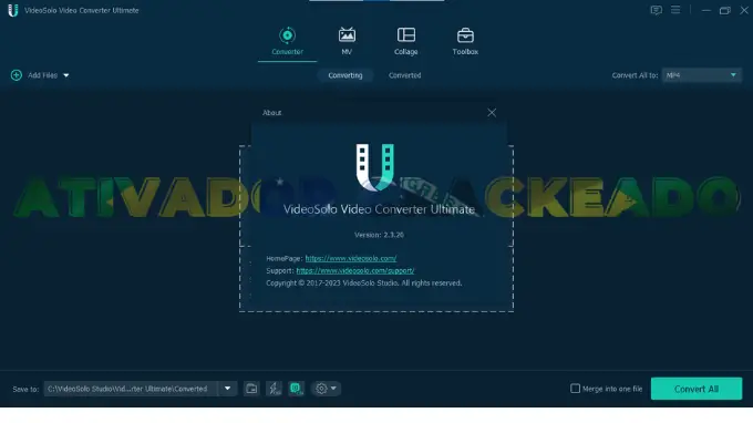 A configuração está agora concluída e o software está pronto para uso com todos os recursos ativados.