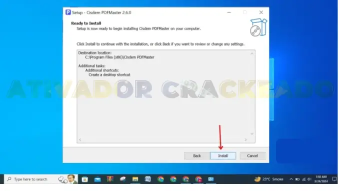 Agora você está pronto para instalar o programa, então clique em 'Instalar'.