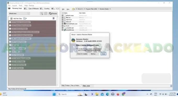 Agora você pode usar a versão completa, pois esta é a versão Rename Master Repack, que já foi ativada anteriormente.