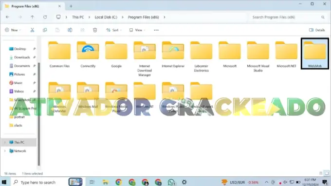 Após abrir os arquivos do programa, abra a pasta WidsMob.