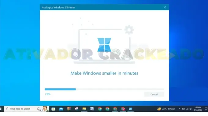 Instalando o Auslogics Windows Slimmer Professional, aguarde um momento.