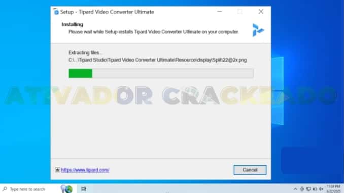 Installing Tipard Video Converter Ultimate, so wait a few moments.