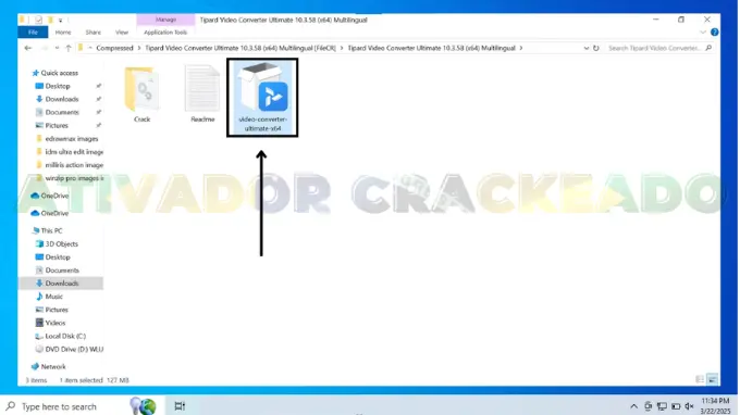 Na pasta principal, haverá um arquivo setup.exe; execute-o.