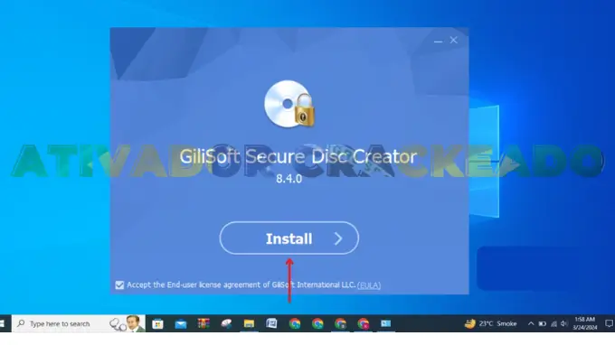 Na pasta principal, haverá um arquivo setup.exe. Execute-o. Clique em 'Instalar'.