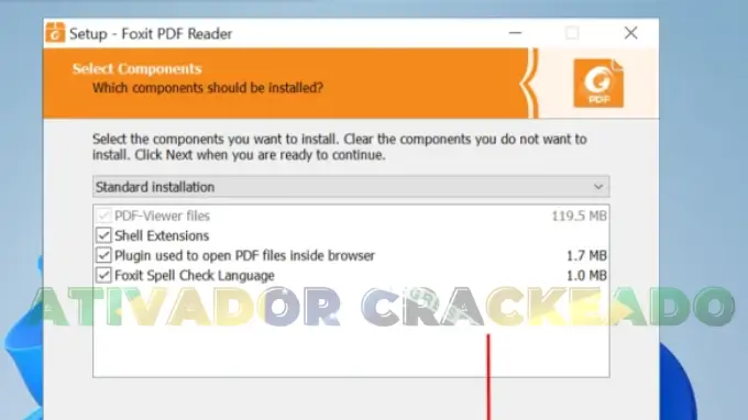 Na próxima etapa, você poderá selecionar os componentes que deseja instalar. Depois disso, clique em “Avançar”.