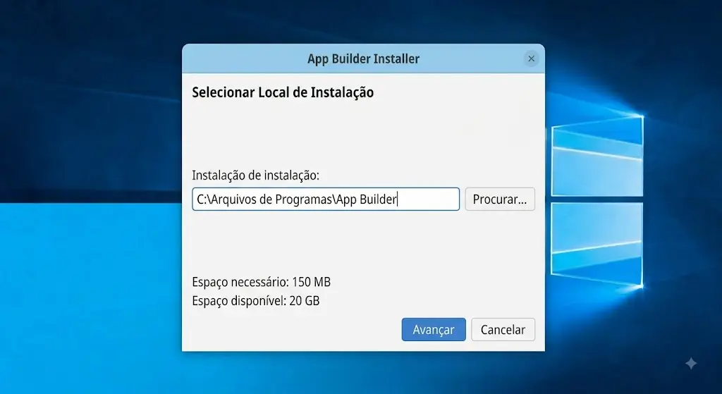 Confirme a pasta de destino da instalação e avance.